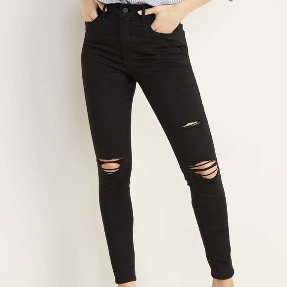 Old Navy Denim - High-Waisted Distressed Rockstar Super Skinny Jeans For Women Size 14